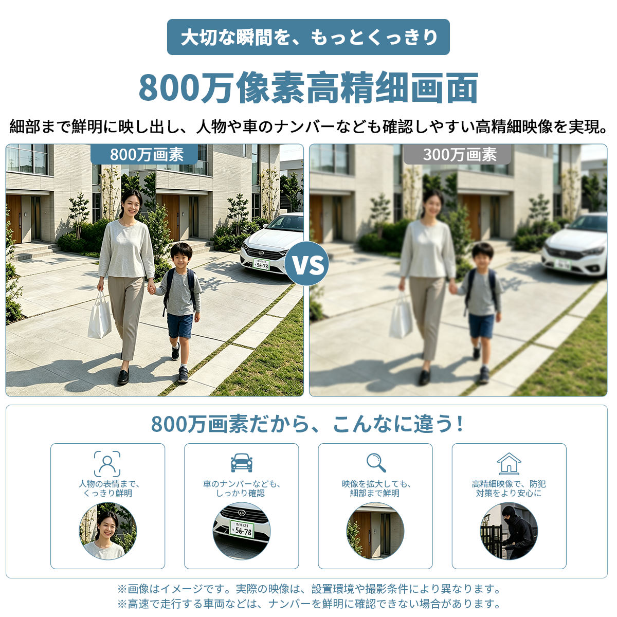 防犯カメラ 屋外 家庭用 監視カメラ 4台 防犯カメラセット 室内 800万