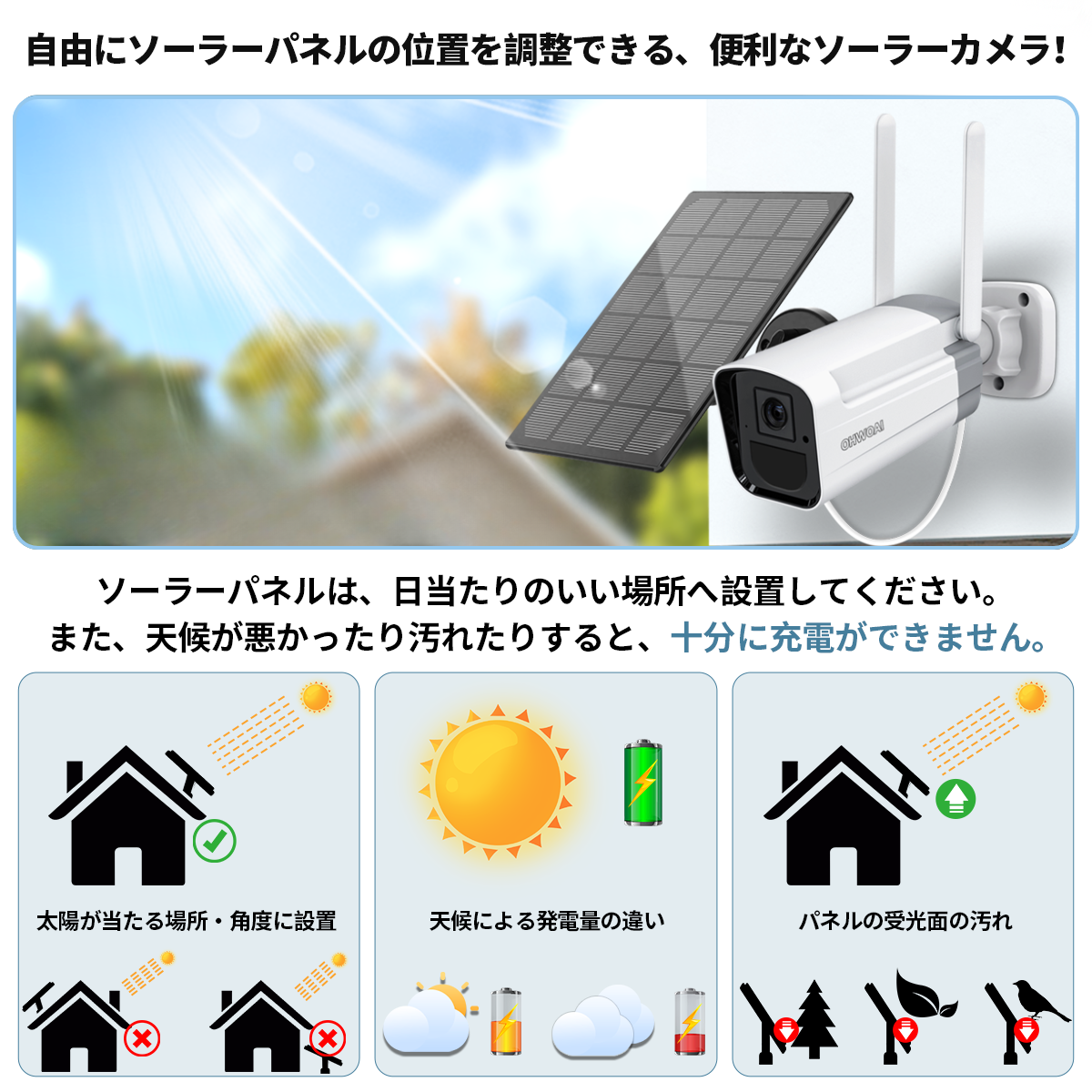 防犯カメラ 屋外 ソーラー ワイヤレス 400万画素 wifi セット 4台 工事