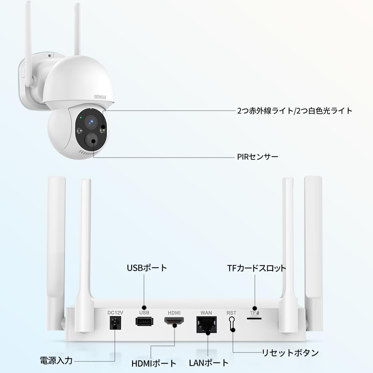 防犯カメラ ソーラー wifi 防犯カメラセット 屋外 家庭用 400万画素