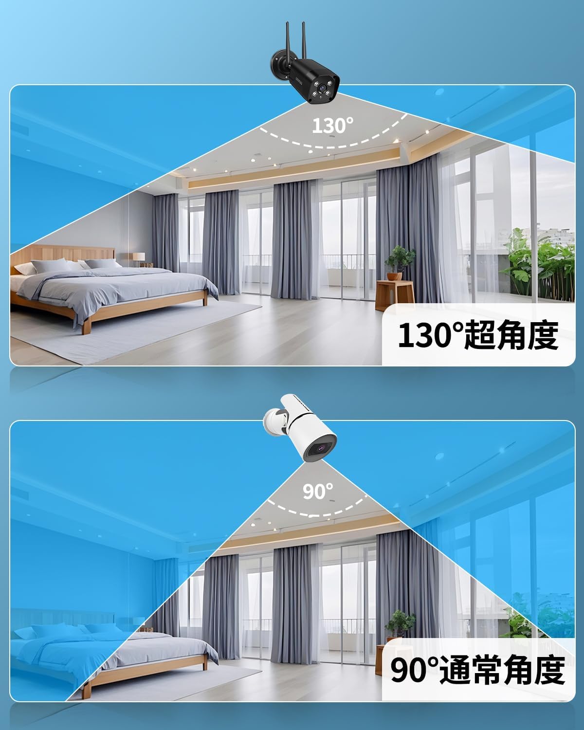 防犯カメラ 屋外 wifi 家庭用 セット ワイヤレス 500万画素 防犯カメラ