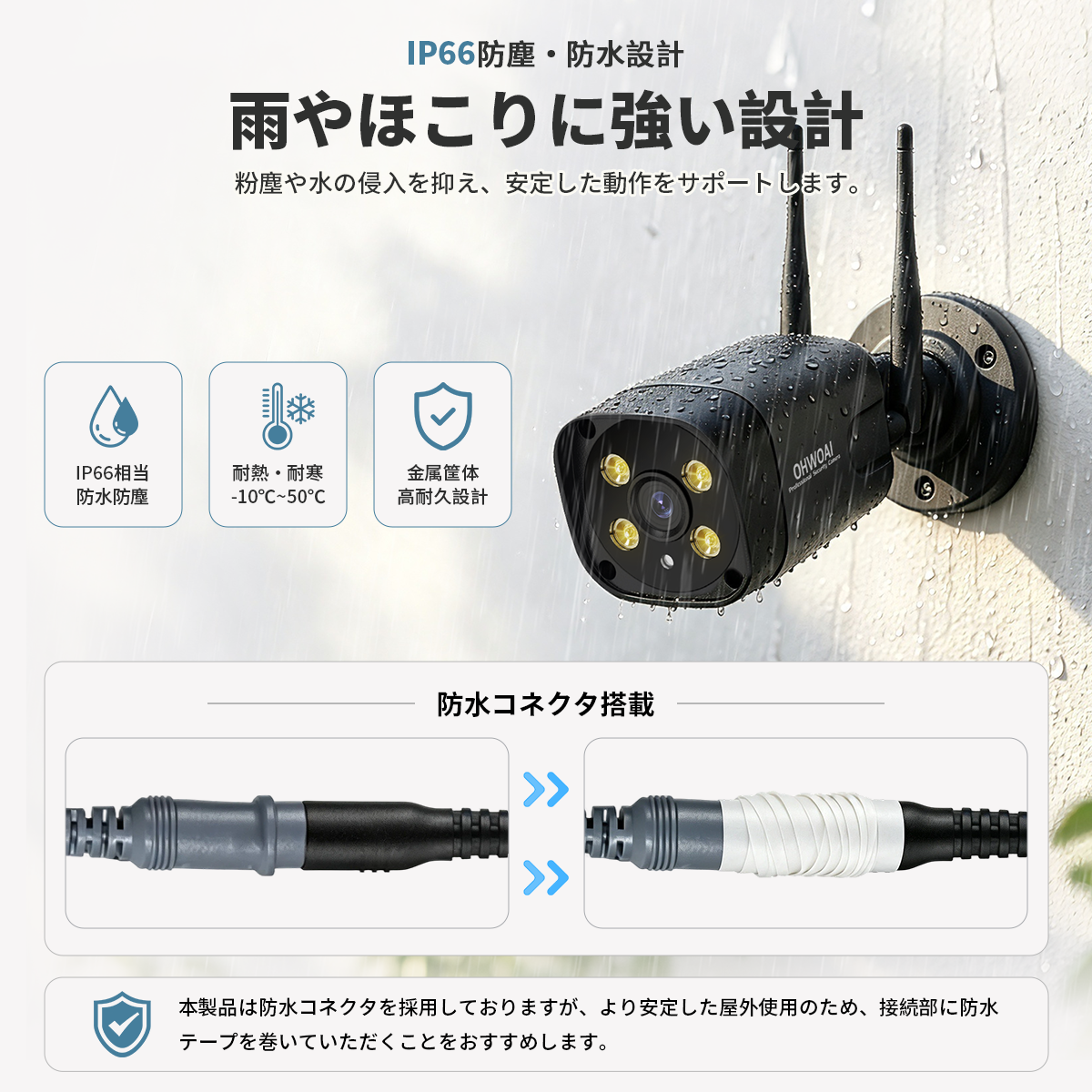 防犯カメラ 屋外 wifi 家庭用 セット ワイヤレス モニター付き 500万