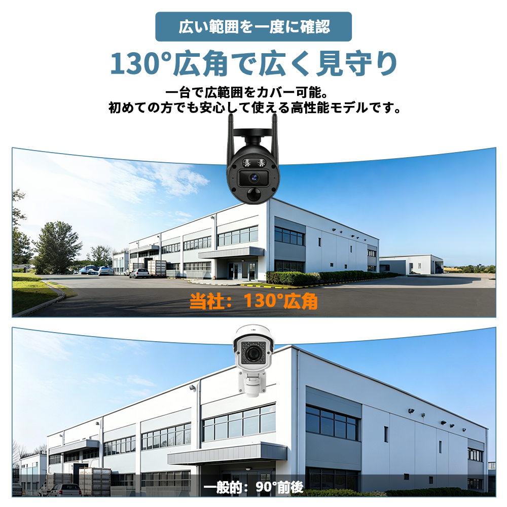 防犯カメラ 屋外 家庭用 ワイヤレス 800万画素 人感センサー モニター