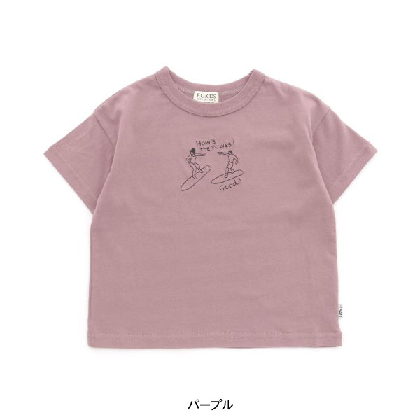 ステッチTシャツ 半袖 半そで 刺繍 トップス キッズ 子供　子ども  F.O.KIDS エフオーキ...