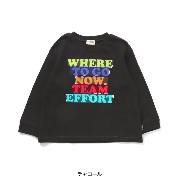 カラバリグラフィック長袖Tシャツ キッズ トップス ロンT プリント