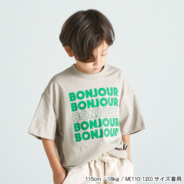 BONJOUR6分袖Tシャツ キッズ トップス ロゴ シンプル カジュアル ジュニア プリント フォブ FOV 4026336 604420-mXLmmメール便可｜marumiya-world｜03