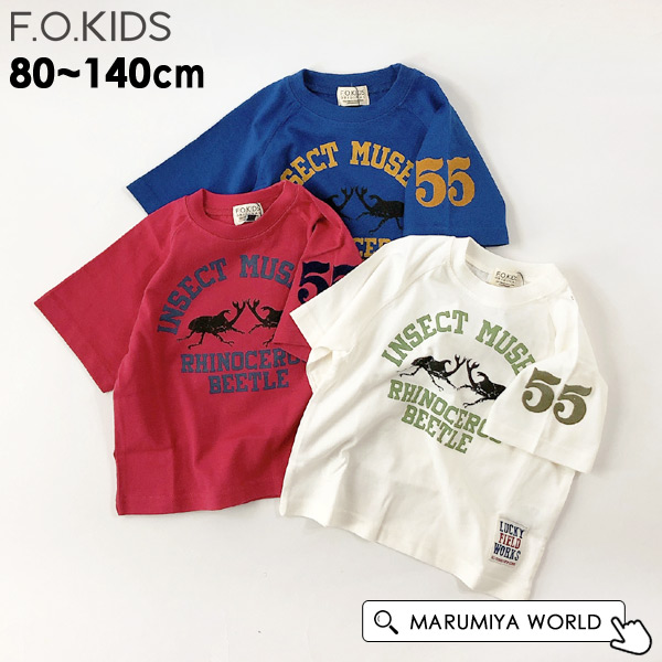 INSECT MUSEUM Tシャツ キッズ ベビー トップス 半袖Tシャツ インセクト 昆虫 プリント F.O.KIDS 4026448 R207134-14mmm メール便可｜marumiya-world