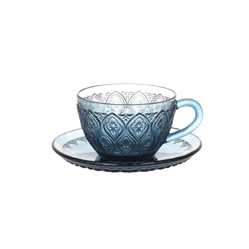 DULTON ダルトン BONOX GLASS CUP & SAUCER ''FIORE'' グラスカップ＆ソーサー ”フィオーレ” レトロ おしゃれ カフェ アンティーク風 かわいい｜marunifurniture｜02