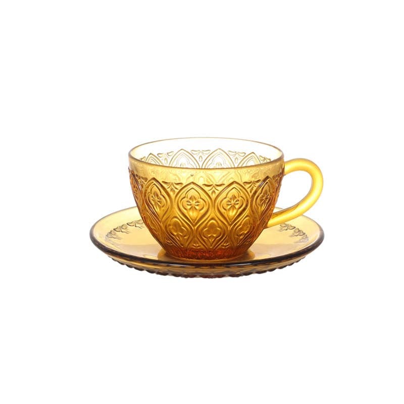 DULTON ダルトン BONOX GLASS CUP & SAUCER ''FIORE'' グラスカップ＆ソーサー ”フィオーレ” レトロ おしゃれ カフェ アンティーク風 かわいい｜marunifurniture｜03