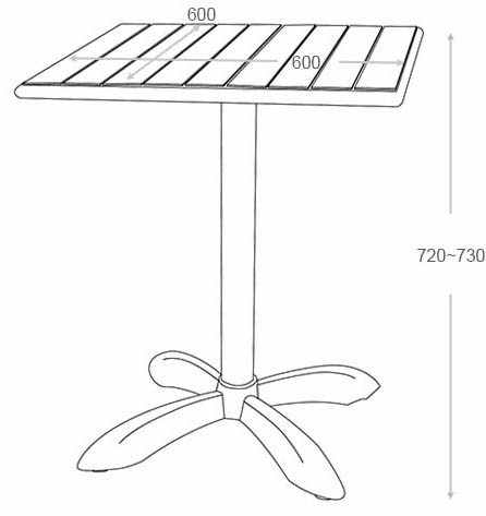 DULTON（ダルトン） ALUMINUM CAFE TABLE SQUARE アルミニウム カフェ