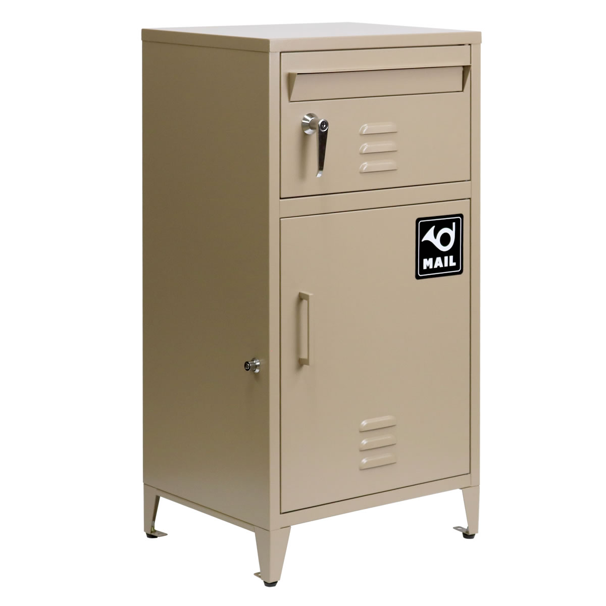 宅配ボックス 大容量 ポスト 2段 戸建 屋外 防水 一体型 鍵 完成品