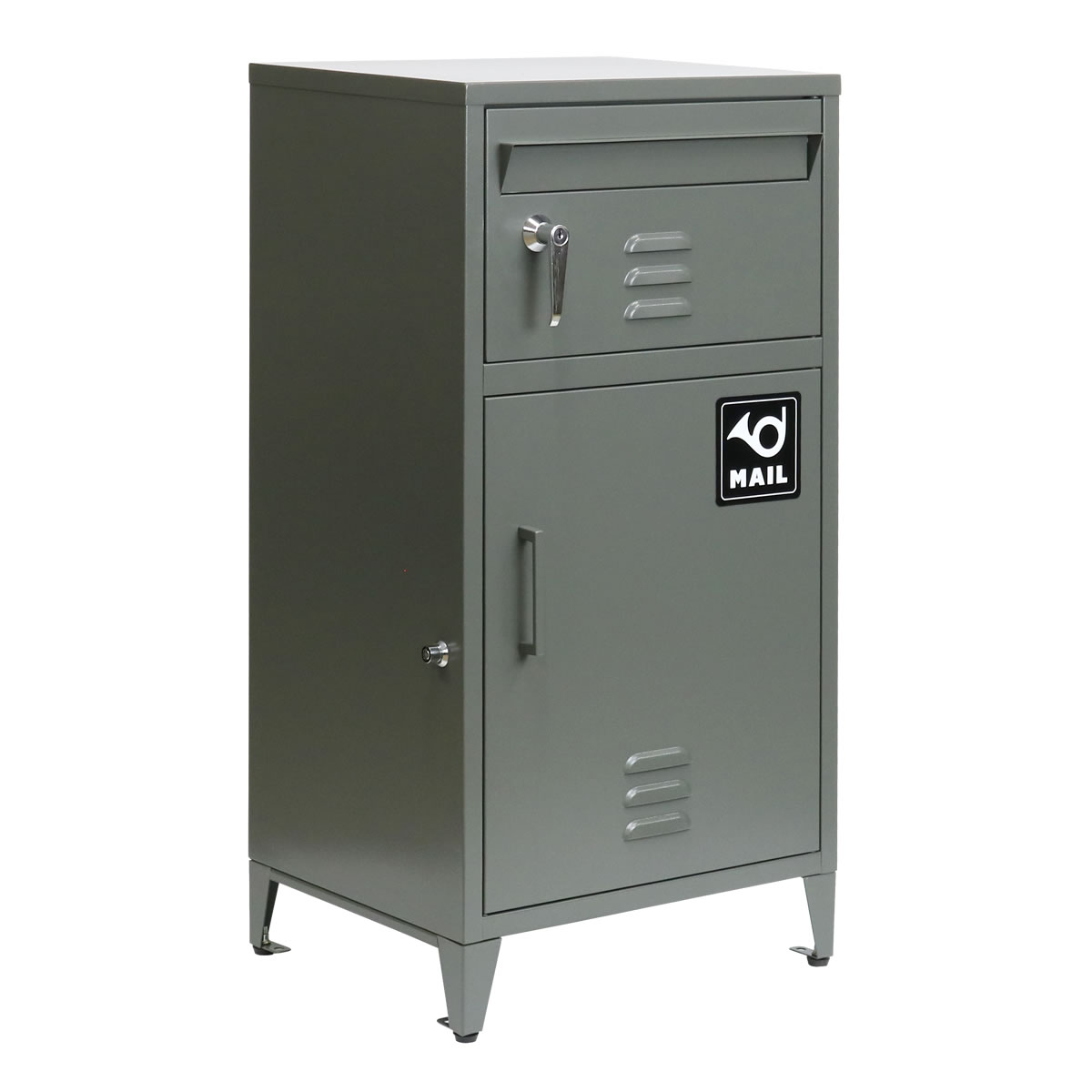 宅配ボックス 大容量 ポスト 2段 戸建 屋外 防水 一体型 鍵 完成品