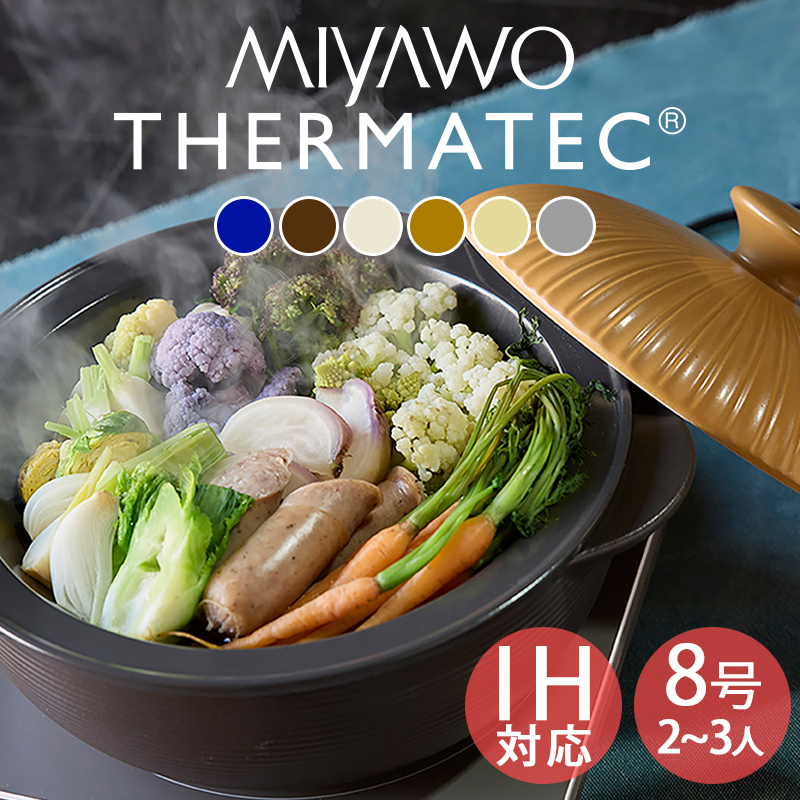MIYAWO（ミヤオ） 土鍋 2.2L 8号 2〜3人用 鍋 直火 なべ 土鍋料理 IH