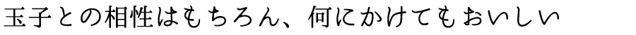 玉子との相性はもちろん、何にかけてもおいしい