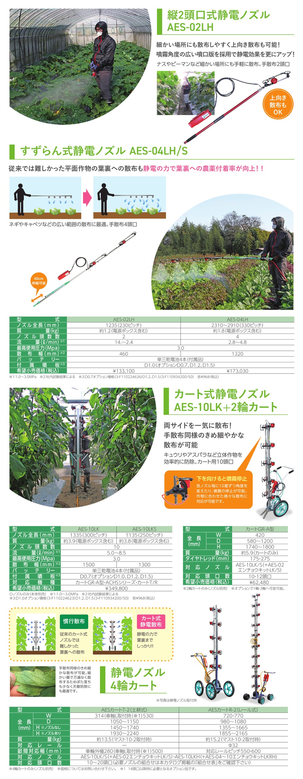 有光工業 ARIMITSU 静電ノズル AES-10LKS (10頭口タイプ 25cmピッチ