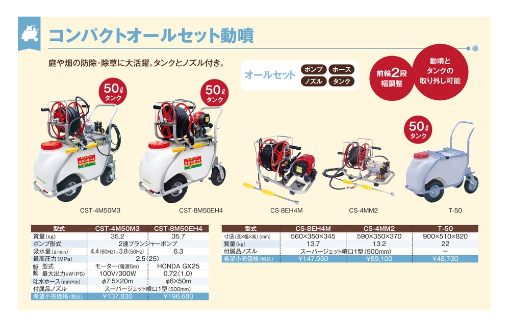 有光工業 ARIMITSU コンパクトオールセット動噴 CST-8M50EH4 (エンジン