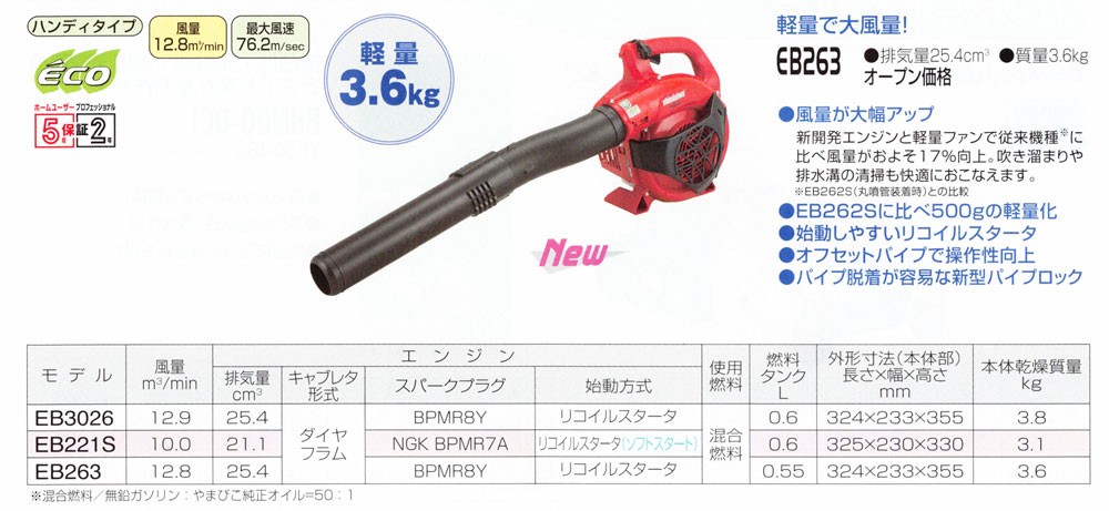 SHINDAIWA 新ダイワ ハンディー ブロワ EB263 (ブロア ブロワー 造園