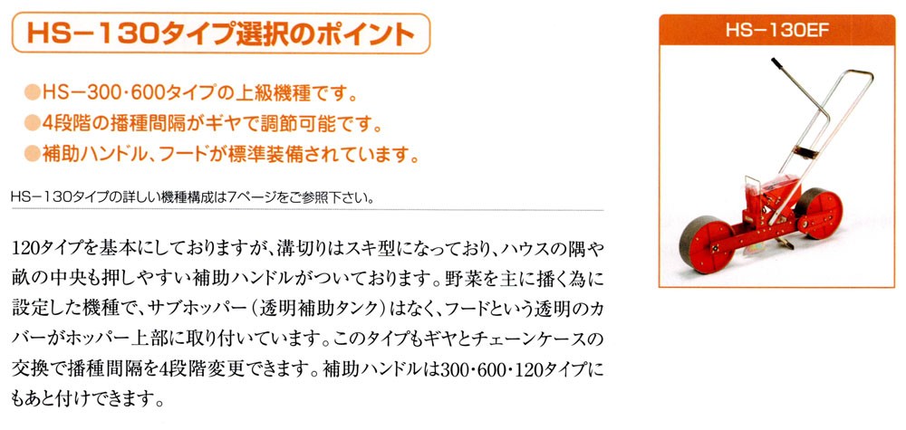 野菜播種機ごんべえ HS-130EF 売上実績NO.1