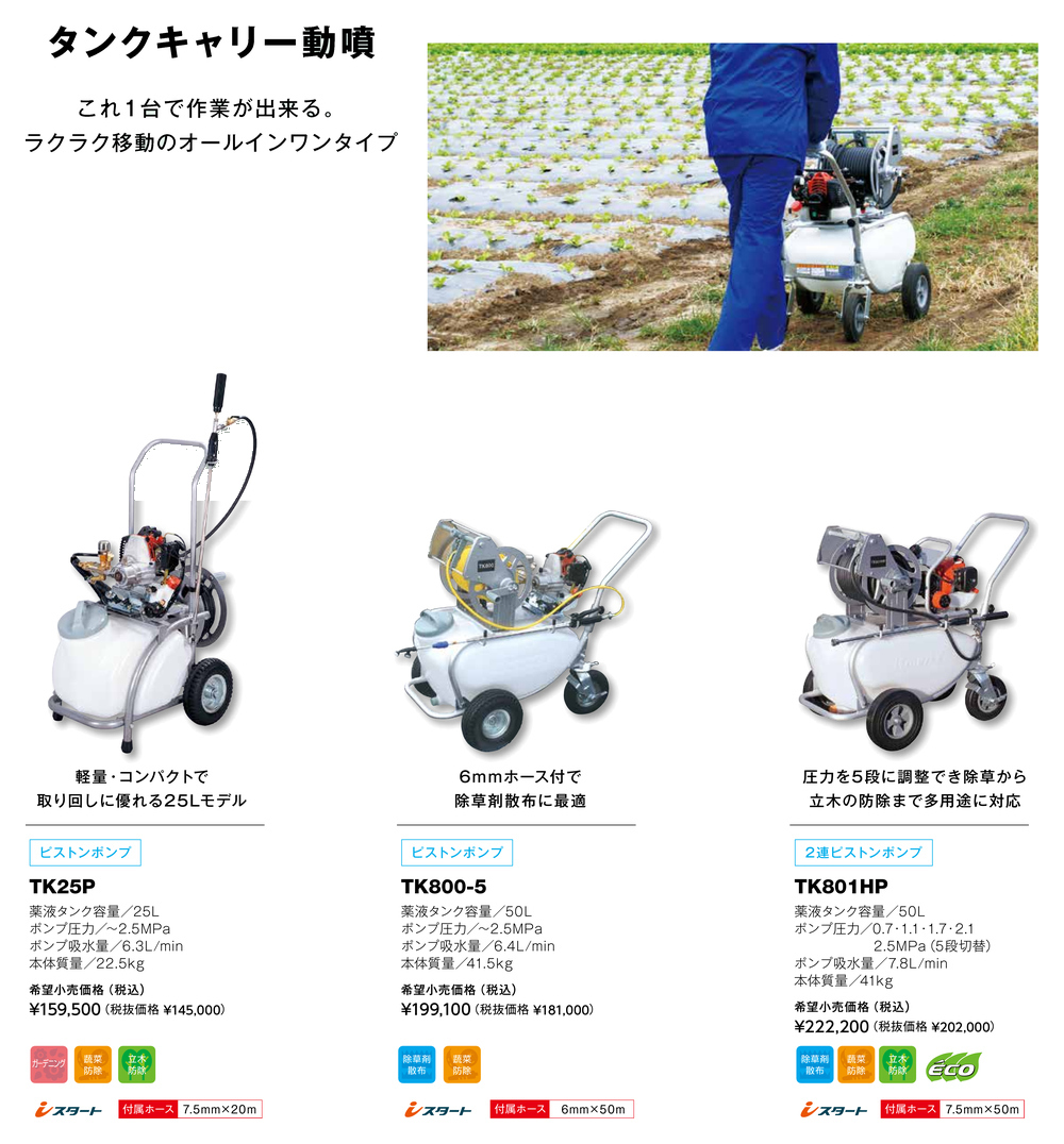 ヤマビコ KIORITZ 共立 タンクキャリー動噴 TK801HP (動力噴霧機 動噴