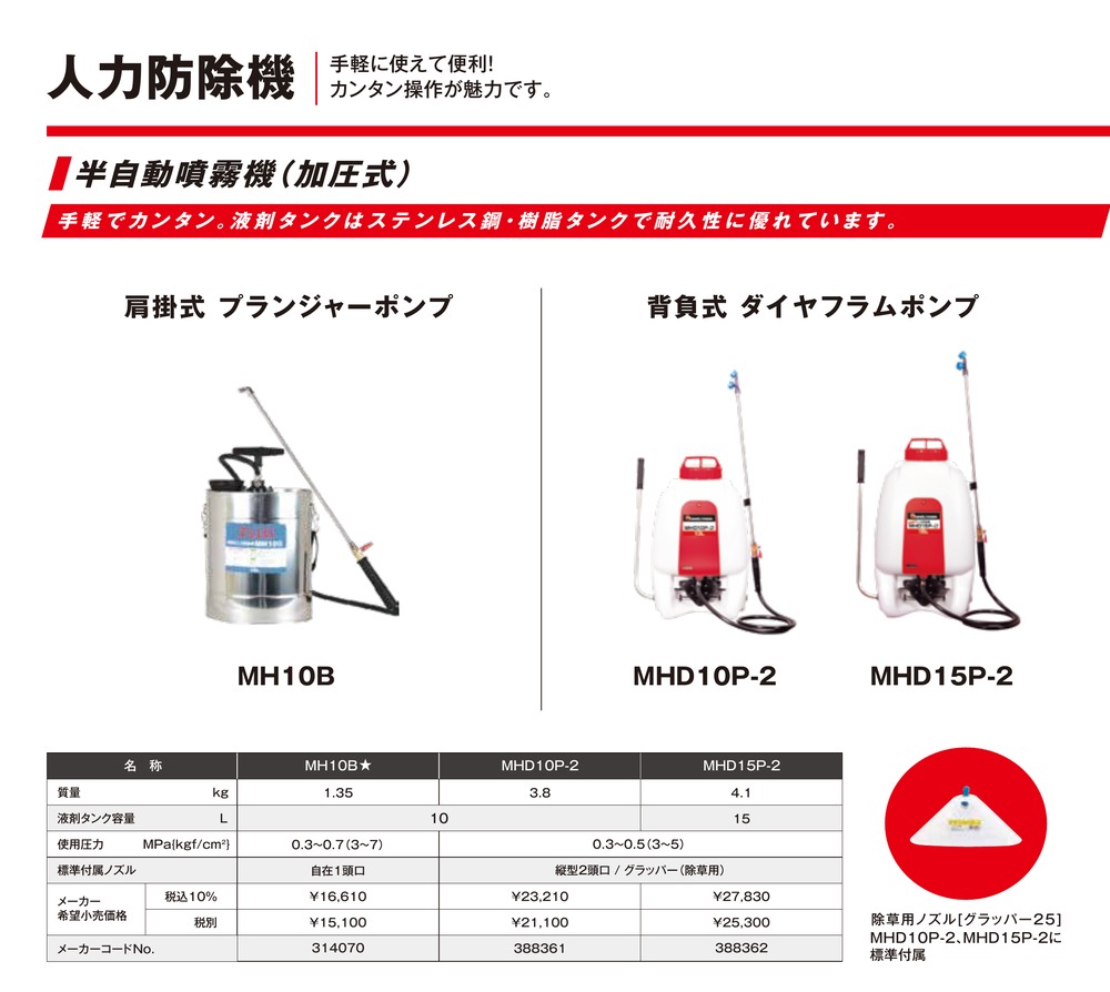 丸山製作所 MARUYAMA 人力防除機 MHD15P-2 (背負式) (噴霧器 噴霧機