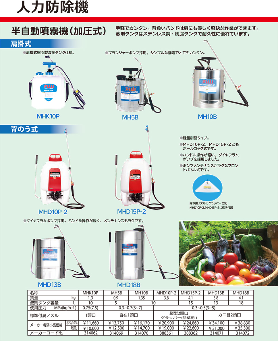 MARUYAMA 丸山製作所 人力防除機 MHD10P-2 (背負式) (噴霧器 噴霧機) : 100420498 : マルショー ヤフー店 - 通販  - Yahoo!ショッピング