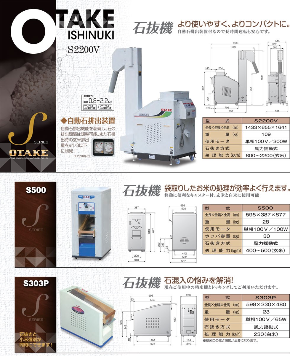 大竹製作所 石抜機 S303P (単相100Vタイプ) : 100417158 : マルショー