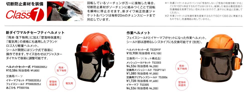 SHINDAIWA 新ダイワ チェンソー 防護用品 マルチセーフティヘルメット