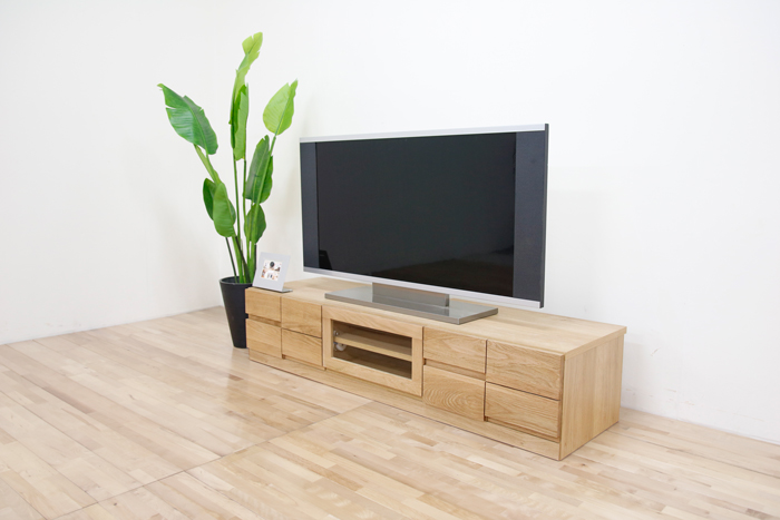 丸田木工 テレビ台 テレビボード 幅180cm ローボード ホワイトオーク