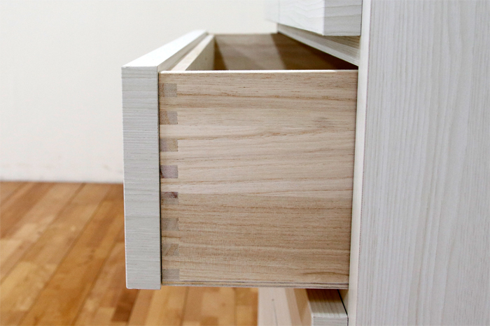 丸田木工 チェスト 木製 白 おしゃれ 幅90cm 5段 奥行44 タンス 収納