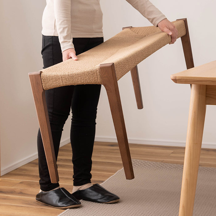 ペーパーコードベンチ 木製ベンチ 幅105cm 2人掛け 2人用 長椅子 ace