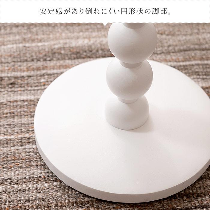 円形木製サイドテーブル 直径35cm ラウンドテーブル 無垢材 木目 白 ホワイト[lt]｜marusyou｜12