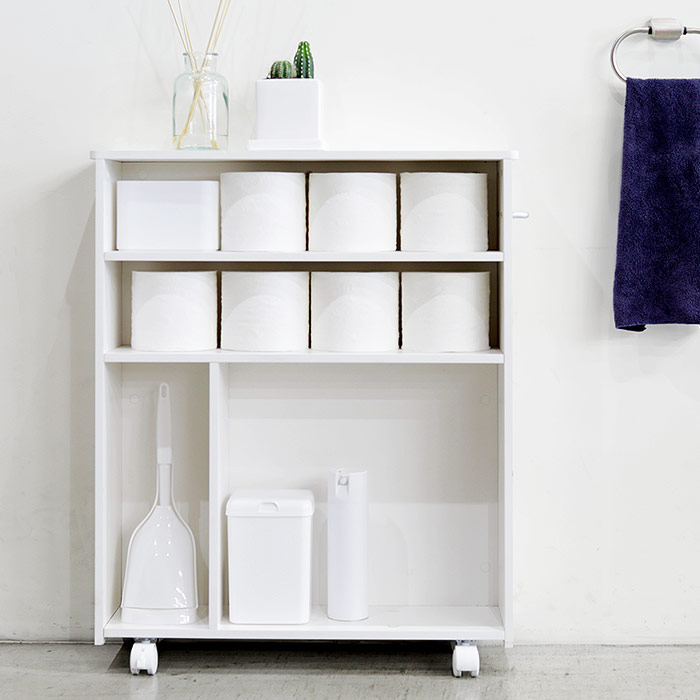 倍巻き・海外製ペーパーに対応したトイレラック スリム18cm