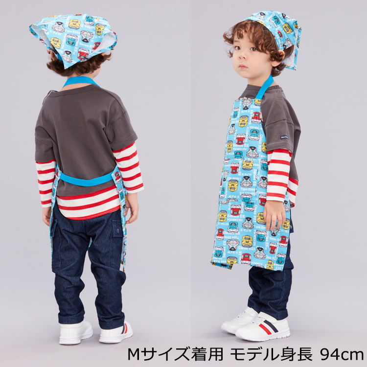 moujonjon 【子供服】 (ムージョンジョン) 新幹線電車柄エプロン