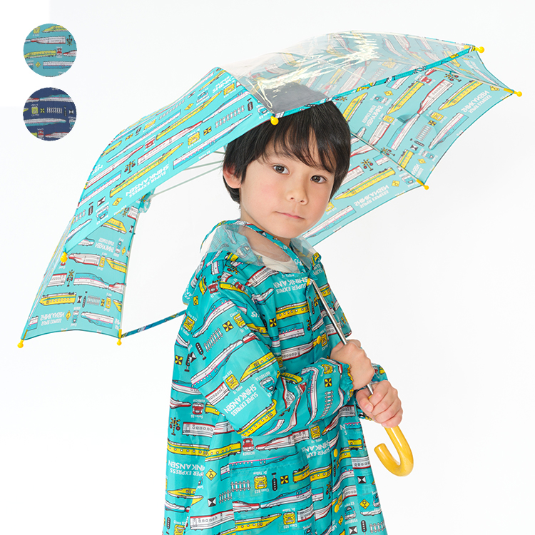 ~4/15まで送料無料 子供服 Kids Foret (キッズフォーレ) ＪＲ新幹線電車柄かさ・傘 S M L B17893