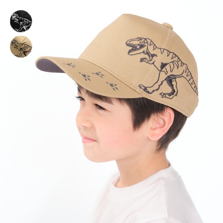 【子供服】 Kids Foret (キッズフォーレ) 恐竜刺繍入りツイルキャップ・帽子 52cm〜56cm B33401｜marutaka-iryo