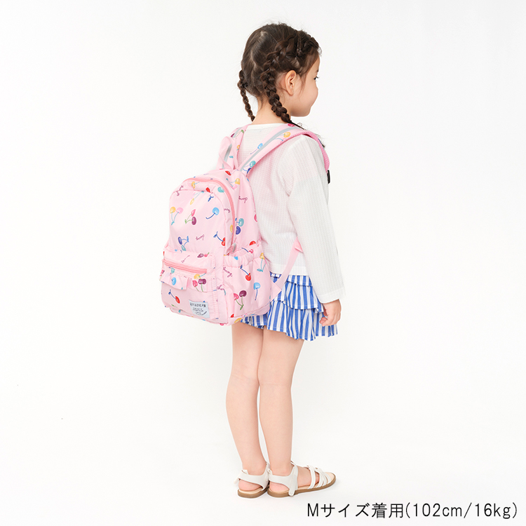 リュック（さくらんぼ） チェリー刺繍リュック（L） 14-2271-853 2014000197040｜子供服