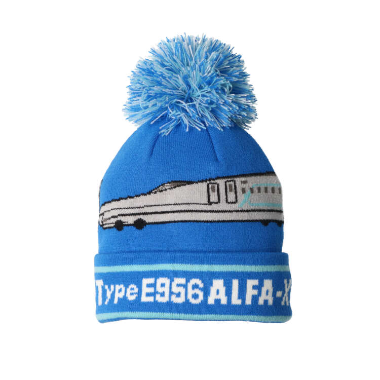 新品  ニット帽 Pacific Blue サイズF１点物 moujonjon（ムージョンジョン） アウトレット50%OFF価格 JR新幹線