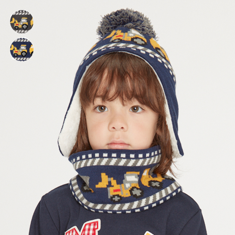 Yahoo! Yahoo!ショッピング(ヤフー ショッピング)24秋冬SALE20％OFF価格 子供服 Kids Foret （キッズフォーレ） 働く車柄スヌード・ネックウォーマー SS，S B53815