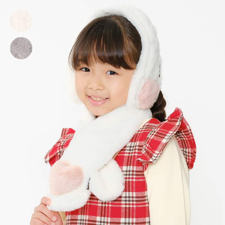 Yahoo! Yahoo!ショッピング(ヤフー ショッピング)24秋冬SALE20％OFF価格 子供服  Kids Foret （キッズフォーレ） ふわふわハートフェイクファーマフラー FREE B63804