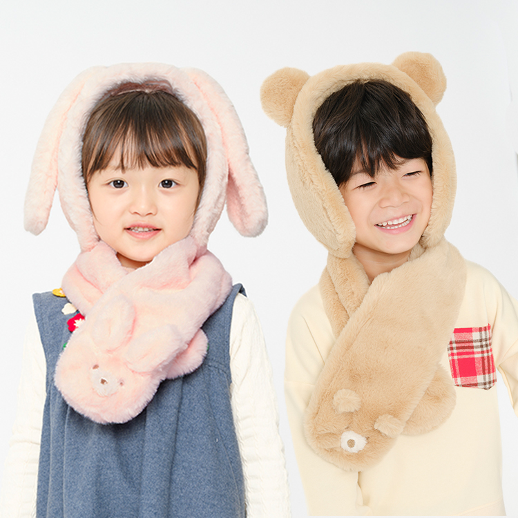 Yahoo! Yahoo!ショッピング(ヤフー ショッピング)24秋冬SALE20％OFF価格 子供服  Kids Foret （キッズフォーレ） ふわふわクマ・ウサギフェイクファーマフラー FREE B63805