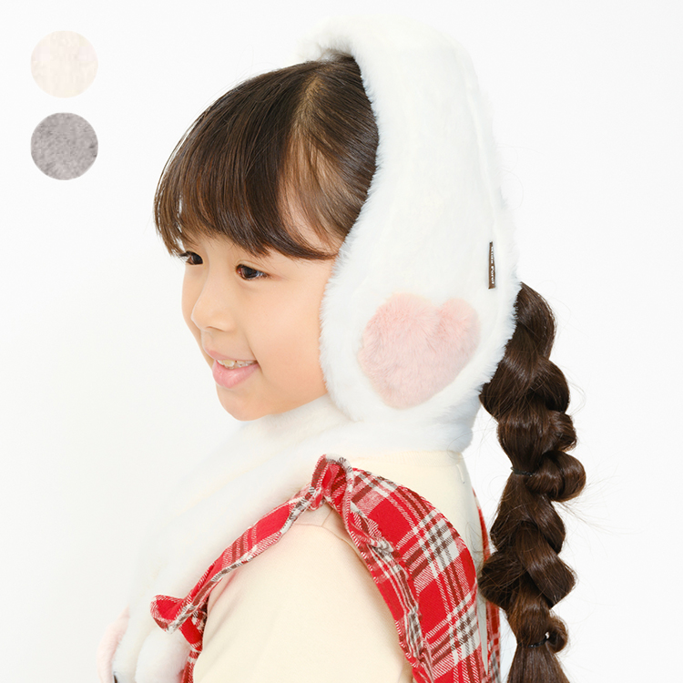 Yahoo! Yahoo!ショッピング(ヤフー ショッピング)【子供服】 Kids Foret （キッズフォーレ） ふわふわハートフェイクファーイヤーマフ FREE B63809