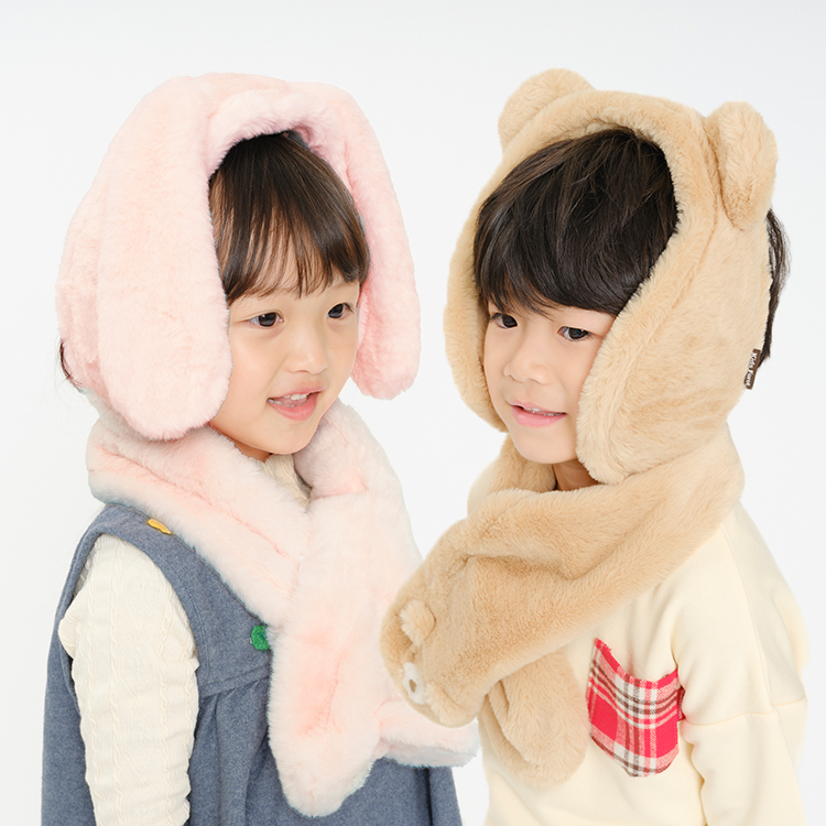 Yahoo! Yahoo!ショッピング(ヤフー ショッピング)【子供服】 Kids Foret （キッズフォーレ） ふわふわクマ・ウサギフェイクファーイヤーマフ FREE B63810