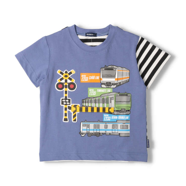 moujonjon（ムージョンジョン） 子供服 在来線電車踏切仕掛け半袖T