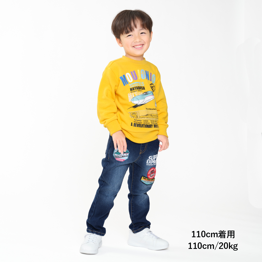 moujonjon 子供服 (ムージョンジョン) ベア裏毛新幹線電車