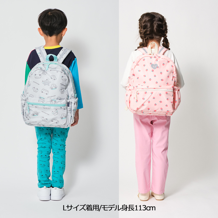 moujonjon（ムージョンジョン） 子供服 いちご・車総柄リュック S M L