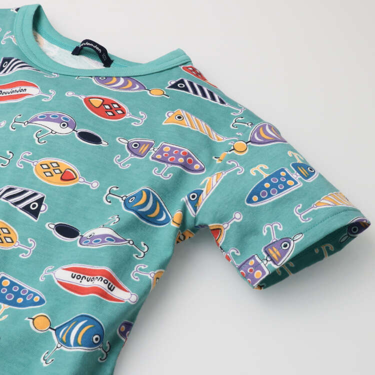 再値下げ】【23夏セール30%OFF価格】 moujonjon (ムージョンジョン) 日本製ルアー柄総柄半袖Ｔシャツ キッズ 男の子 M30836  :M30836:こどもの森e-shop !店 通販 