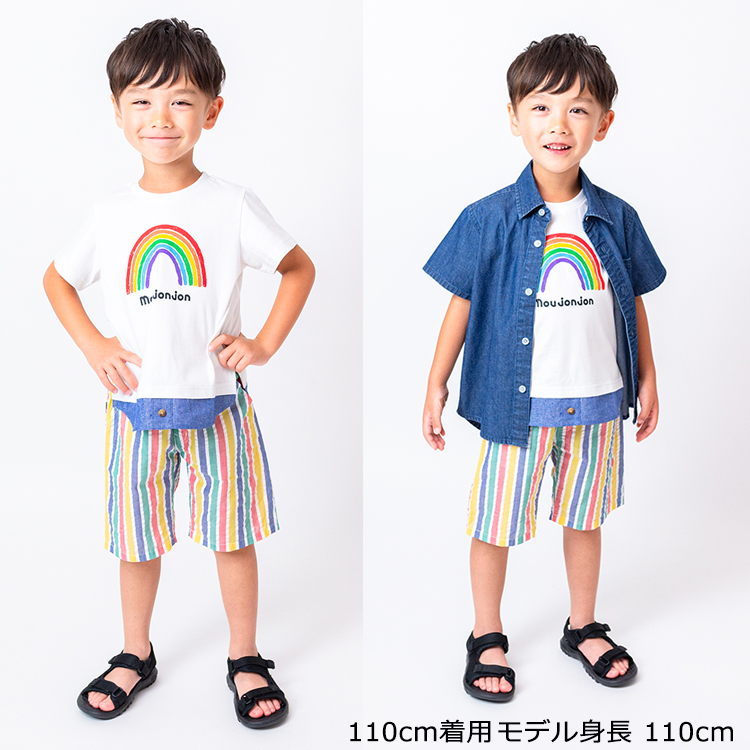 【子供服】 moujonjon (ムージョンジョン) レインボープリント半袖Tシャツ 80cm〜140cm M32812｜marutaka-iryo｜10
