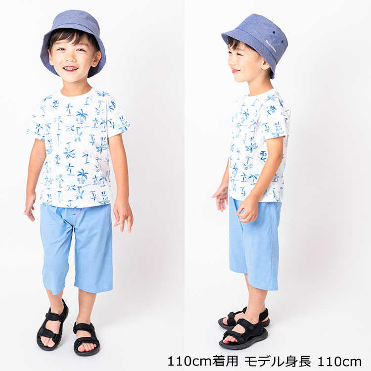 【子供服】 moujonjon (ムージョンジョン) 日本製 ヤシの木柄半袖Tシャツ 80cm〜140cm M32815｜marutaka-iryo｜08