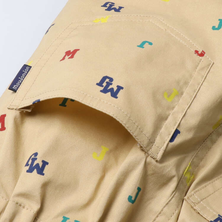 25夏SALE20%OFF価格 moujonjon (ムージョンジョン) ロゴ総柄ストレッチダンプ5分丈ハーフパンツ 90cm〜140cm M33111 | moujonjon | 06
