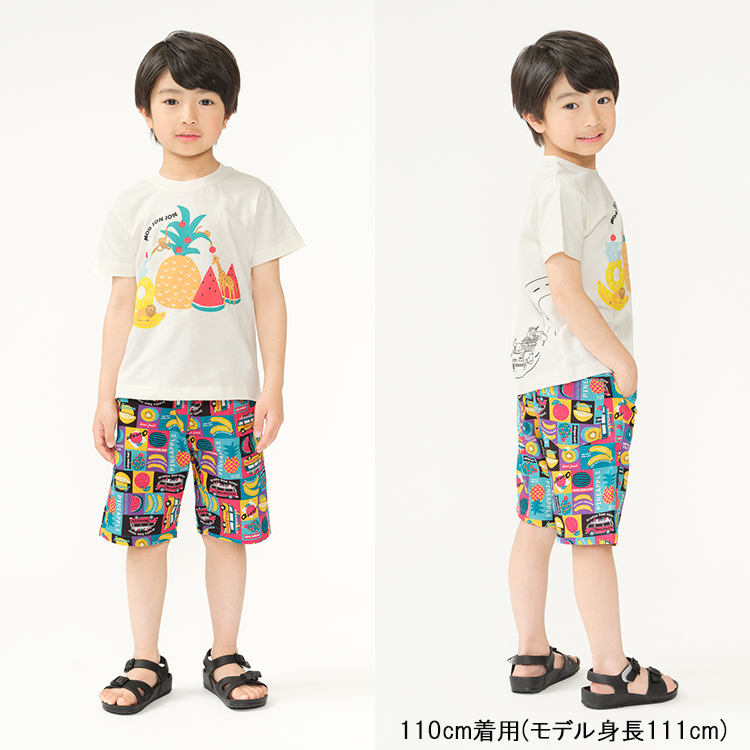 25夏SALE30%OFF価格 子供服 moujonjon (ムージョンジョン) フルーツ＆車柄５分丈ハーフパンツ M35160 | moujonjon | 09