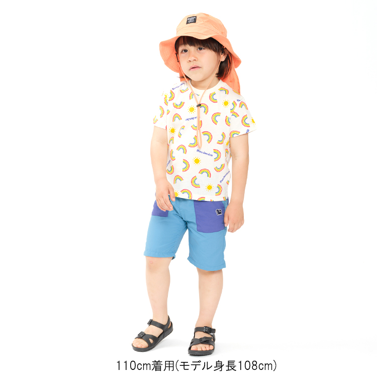moujonjon（ムージョンジョン） 子供服 虹・海の生き物総柄半袖T